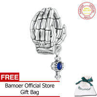 BAMOER 925เงินสเตอร์ลิง Punk Hand Faith Bead Charm สำหรับสร้อยข้อมือผู้หญิงทำ SCC2497เครื่องประดับแฟชั่น