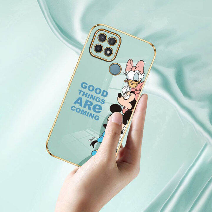 jiefie-การ์ตูน-mickey-mouse-สำหรับ-oppo-a15-a15s-a5-2020-a9-2020-a16-a12-a5s-a3s-a7-a16k-a12e-a31-a83น่ารัก-mini-daisy-โครเมี่ยมเคสโทรศัพท์-tpu