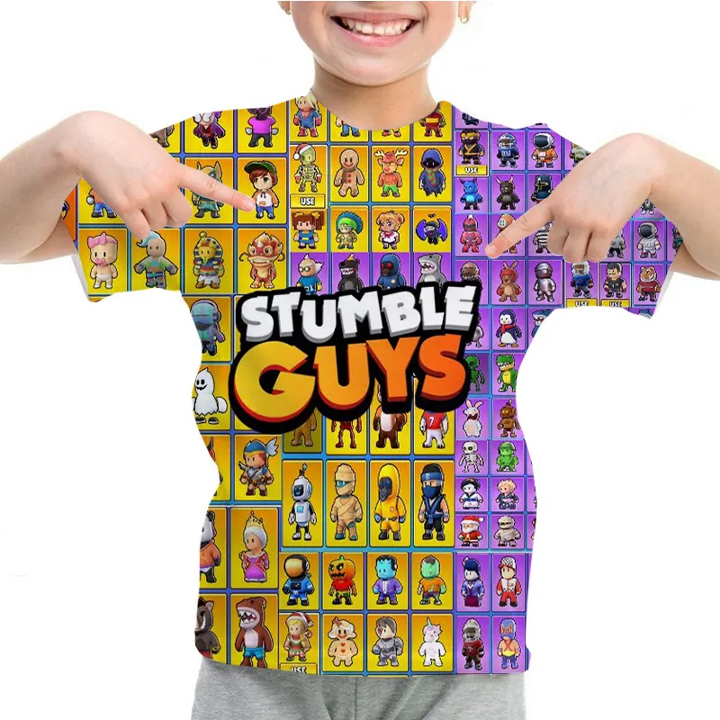 Stumble Guys T Shirt Boys Girls Casual TShirts 4-16years Kids Cartoon  People Fashion Tops Harajuku Games Children's Clothing - AliExpress