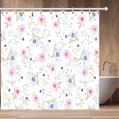 Bestselling 3D Flower and Animal Print Nordic Style Shower Curtain Set Hook Natural Landscape Home Decoration Bathroom Curtains