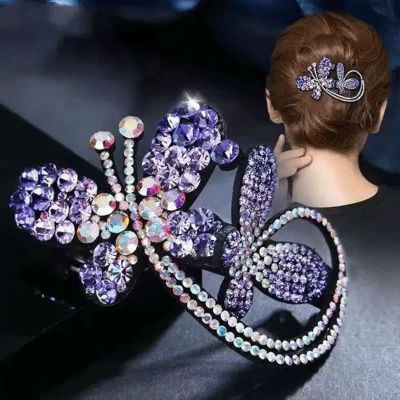Hairclip Banger Female Bow Fairy Korean Crystal Hairpin Edge Clip No Trace Pressure Clip Diamond Hair Accessories