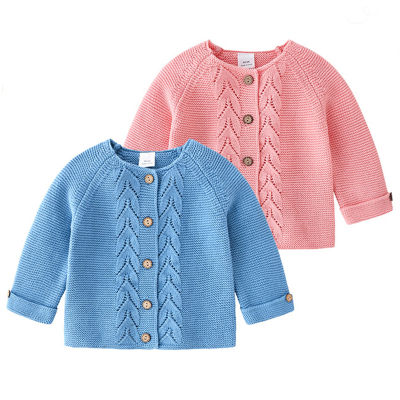 Autumn Baby Cardigan Newborn Baby Boys Girls Sweater Coats Cotton Knit Solid Cardigan Button Jacket Girls Infant Outwear Tops