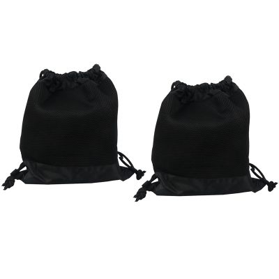 2X Outdoor Women Men Nylon Black Ultralight Backpack Football Basketball Bag String Drawstring Sport Bags(Big)