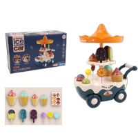 Baby Toy Car with Battery Supply Mini Cartoon Ice Cream Car Girls Role Play Set