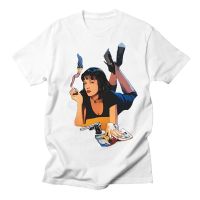 เสื้อยืด Voltreffer Pulp Fiction เสื้อยืดคอกลมสำหรับผู้ชายใหม่ฤดูร้อน