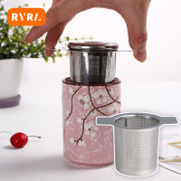 RYRA สองจับชา Infuser ที่มีฝาปิดสแตนเลสตาข่ายกาแฟกรองกาน้ำชาถ้วยแขวนหลวมใบชากรองกรอง