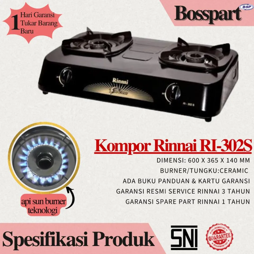 Kompor Gas Rinnai RI 302 S - Kompor Gas 2 Tungku Rinai | Lazada Indonesia
