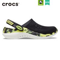 crocs แท้ รองเท้าแตะ Crocs LiteRide 360 MARBLED กันลื่น เหมาะกับเดินชายหาดดํา เขียว