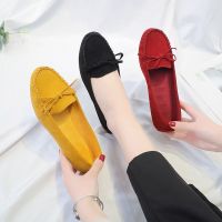 MAY lat Shoes Suede Round Toe Comfortable 4 Color Slip on Plus size 35-43