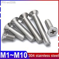 ۞✌ M3 M3.5 M4 M5 M6 M8 M10 Lengthen Cross Countersunk Head Screw KM Flat Head Machine Tooth Phillips Small Bolt 304 Stainless Steel