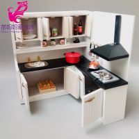 1:12 Doll house mini kitchen scene white Kitchen furniture Range hood carbinet Cooktop dollhouse diy accessories