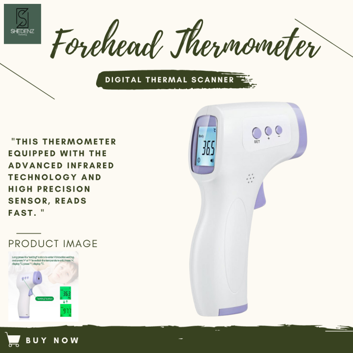 BATTERY INCLUDED Infrared Forehead Thermometer Noncontact Digital Thermal Scanner to detect