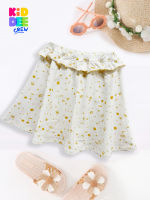 KiddeeCrew กระโปรงเด็ก สั้นครีมเชอรี่เหลือง cream cherry yellow mini skirt เหมาะสำหรับอายุ 2-10 ปี