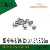 20pcs M5*5/6/8/10/12/14/16/18/20mm Stainless Steel 304 Round Head Screws Mushroom Hexagon hex Socket Button Head Screw Bolt Nails Screws  Fasteners