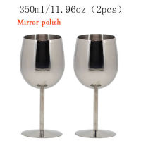 2 Pcs 350ml 304 Stainless Steel Wine Glass Drinking Goblet Red Wine Champagne Glasses Metal Wineglass Party Supplies