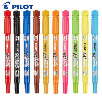 6Pcs Pilot SCA-TM Marker ขนาดเล็ก Double-Head Oily ปากกา Fine สีดำ Marker ภาพวาด Stroke Line ปากกากันน้ำ Hook Line ปากกา