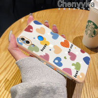 เคส Chenyyka สำหรับ Huawei Nova 3i P Smart Plus เคสการ์ตูนสีหัวใจความรักขอบดีไซน์ใหม่สี่เหลี่ยมบางเคสมือถือลายชุบบางเคสฝาปิดเลนส์กล้องป้องกันเคสนิ่มกันกระแทก