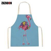 Tropical Plants Flamingo Pattern Kitchen Aprons for Women Men Cooking Linen Sleeveless Apron Baking Accessories Adult Bibs Aprons