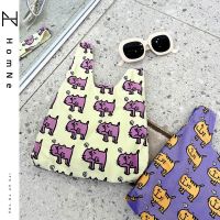 Salt Fish Illustrator Cooperation Model Funny Animal Simple Cosmetic Bag Personality Knot Wrist Bag 【BYUE】