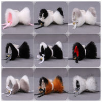 QNEY หูจิ้งจอกแมว Hairpin ผ้ากำมะหยี่ขนปุยคลิปคอสเพลย์ Barrette เครื่องประดับปาร์ตี้