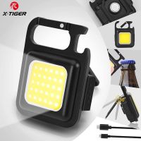 ✵ X-TIGER Camping Light Multifunctional COB Keychain Light Mini LED USB Charging Flashlight Lamp Outdoor Work Camping Lantern Tool