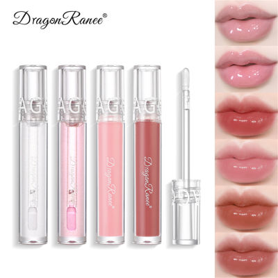 BeautyIU【DRAGON RANEE】Water Gloss Lip Gloss Lip Glaze Waterproof Moisturizing Water Glass Lip Gloss Nude Brown Clear Tint Makeup