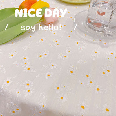（HOT) สไตล์ญี่ปุ่น ins ผ้าปูโต๊ะรับประทานอาหารโต๊ะกาแฟเดซี่เล็กๆสไตล์พระสไตล์ฝรั่งเศสผ้าลูกไม้สีขาวกลวง