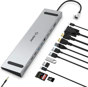 USB C Hub, Type C Hub, TOTU 11-in-1 Adapter with Ethernet, 4K USB C to  HDMI, VGA, 2 USB3.0 2 USB2.0, Micro SD/TF Card Reader, Mic/Audio, USB-C Pd  3.0