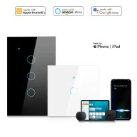 [MFI Certified] Apple Homekit Smart Switch EU US Standard LED Light WiFi Touch Switches Work with Siri Alexa Google Home Wall Stickers Decals