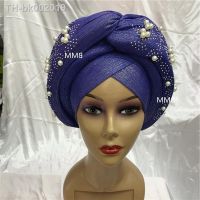 ↂ✚ fashion cap turban forwomen head wrap bonnet hijab headband nigerian gele headtie already made african hat for party 1set