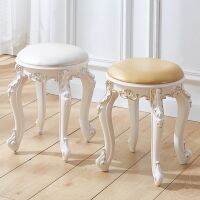 【YF】 European-style Vanity Soft Small Round Room Chairs Manicure Pouf Ottoman