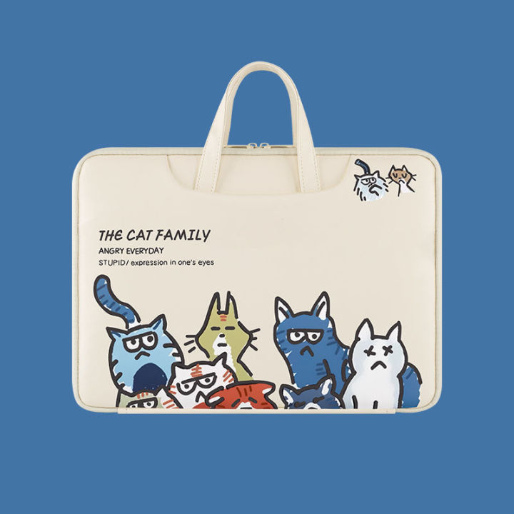 fast-shipping-notebook-bag-apple-13-3-handbag-lenovo-macbookpro-cute-cat-family