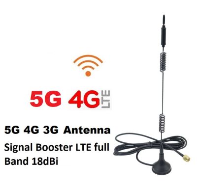 เสาอากาศ 5G 4G 3G Spring+Oscillator สัญญาณแรง for Signal Booster LTE full Band 18dBi Communication Antenna With Magnetic Bottom