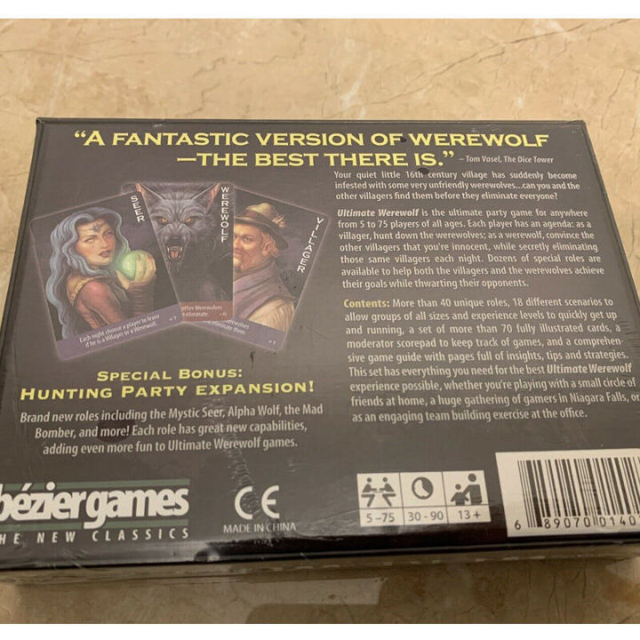 เกมเซอร์ไพรส์อัพเกรดใหม่ทั้งหมดultimate-werewolf-deluxe-edition-wolfpackและโบนัสปาร์ตี้ล่าสัตว์การ์ดของขวัญบอร์ดเกม