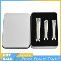 3Pcs Nail Clipper Set Professional Anti-Splash เครื่องตัดเล็บ Fingernail Toenail Clippers พร้อมกล่องโลหะ