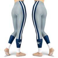 【CW】 COLORFULAURORA ApparelSexy lady leggings Gray blue white stitching and stripes print