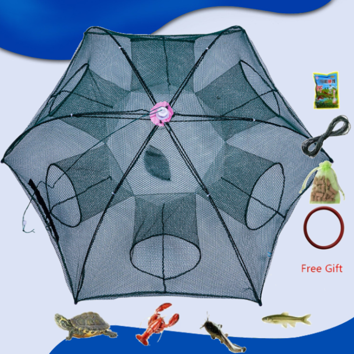 【Free Gifts】6/8 Strengthened Holes Automatic Fishing Net Shrimp Cage ...