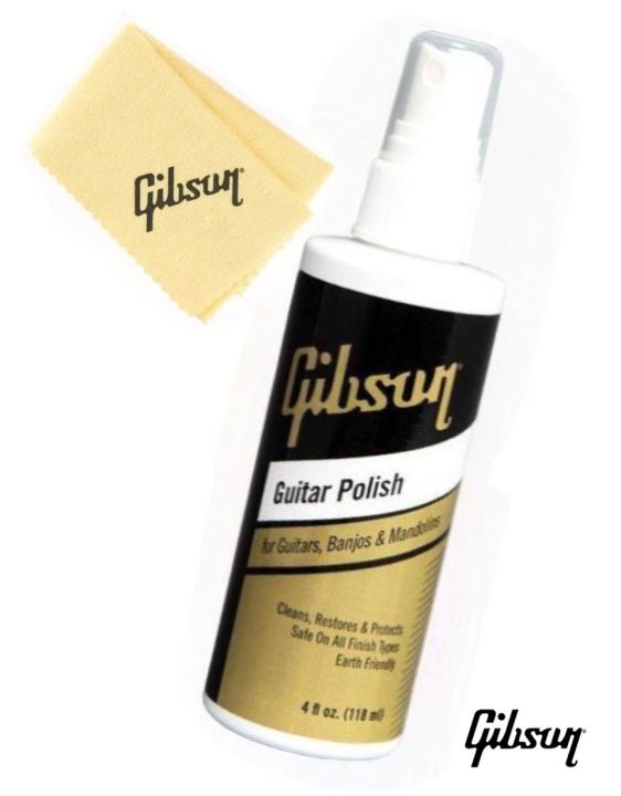 gibson-น้ำยาเช็ดทำความสะอาดกีตาร์-ของแท้-100-รุ่น-polish-ผ้าเช็ดของแท้จาก-gibson-made-in-usa