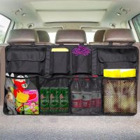 ∋ Car Trunk Organizer Adjustable Backseat Storage Bag Net High Capacity Multi-use Oxford Automobile Seat Back Organizers Universal