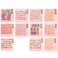 50Pcs Wooden Clothespins Sets Picture Clip Wooden Bookmarkers Assorted Colors Clips Pins Tacks