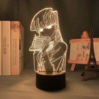 Komi San WA komyushou desu 3D Night Light Kawaii อะคริลิคสนับสนุนที่สวยงามข้างเตียงเครื่องประดับตารางคอลเลกชันตกแต่งห้องนอน