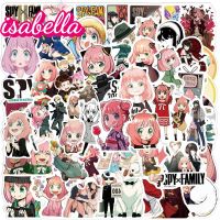 Isabella 50 ชิ้นการ์ตูน Spy X ครอบครัวสติ๊กเกอร์อะนิเมะโทรศัพท์มือถือสเก็ตบอร์ดกระเป๋าเดินทางจักรยานเย็น Doodle สติ๊กเกอร์สำหรับเด็กของเล่น Anya Forger Santhaya PVC สติ๊กเกอร์กันน้ำ