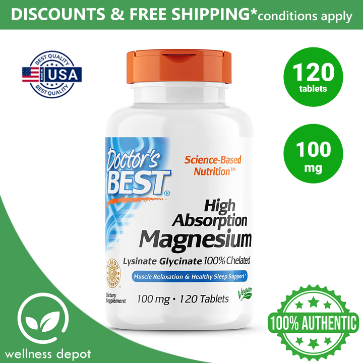 Doctor's Best High Absorption Magnesium Lysinate Glycinate / 100 mg