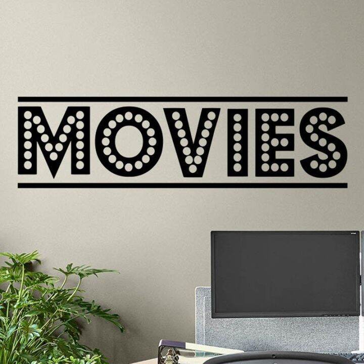 Movies Sign Cinema Wall Decal Showtime Poster Home Theater Sign Quote ...