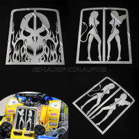 คุณภาพสูงรถจักรยานยนต์ Skull Flame &amp; Girl หม้อน้ำ Grill Cover Guard Protector สำหรับ YAMAHA Banshee Grille YFZ 350 1987 - 2012