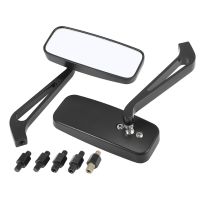 Motoforti 2pcs/Pair Universal 4.5"x1.7" Motorcycle Rearview Mirrors Bar End Side Clear Mirror Black Rear View Mirror Mirrors