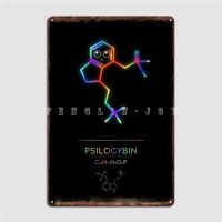 ป้ายโลหะโมเลกุล Psilocybin นีออนสำหรับผับคลับบาร์แบบโปสเตอร์ดีบุกเครื่องตกแต่งฝาผนัง