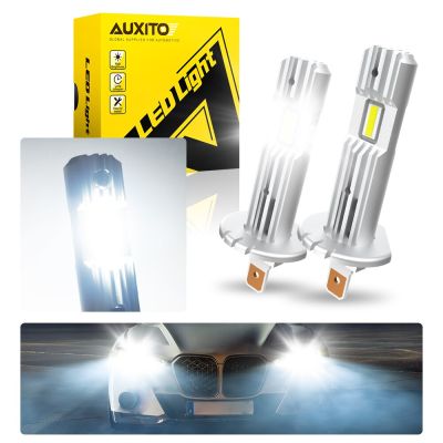 AUXITO 2Pcs Canbus LED Light Bulb H1 LED Headlight Mini Size Design Wireless Fanless For Car LED Lamp CSP Chips 12000LM White Bulbs  LEDs  HIDs
