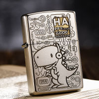 Zippo Cover Engraving Original Brass Replacement Shell Zipo Protective Case Music Dinosaur Without Liner