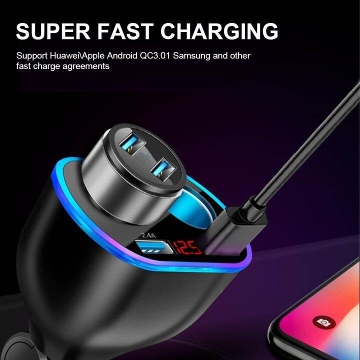 12-24v-car-charger-lighter-adapter-splitter-with-dual-usb-digital-voltmeter-led-night-light-qc-3-0-fast-charge-for-phone-tablet